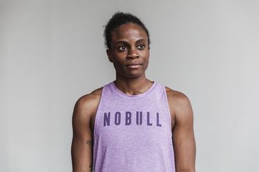 Nobull High-Neck Bright Colors Women's Tank Tops Purple | Australia (EF1597)